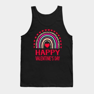Happy Valentine's Day Leopard Rainbow Couple Love Tank Top